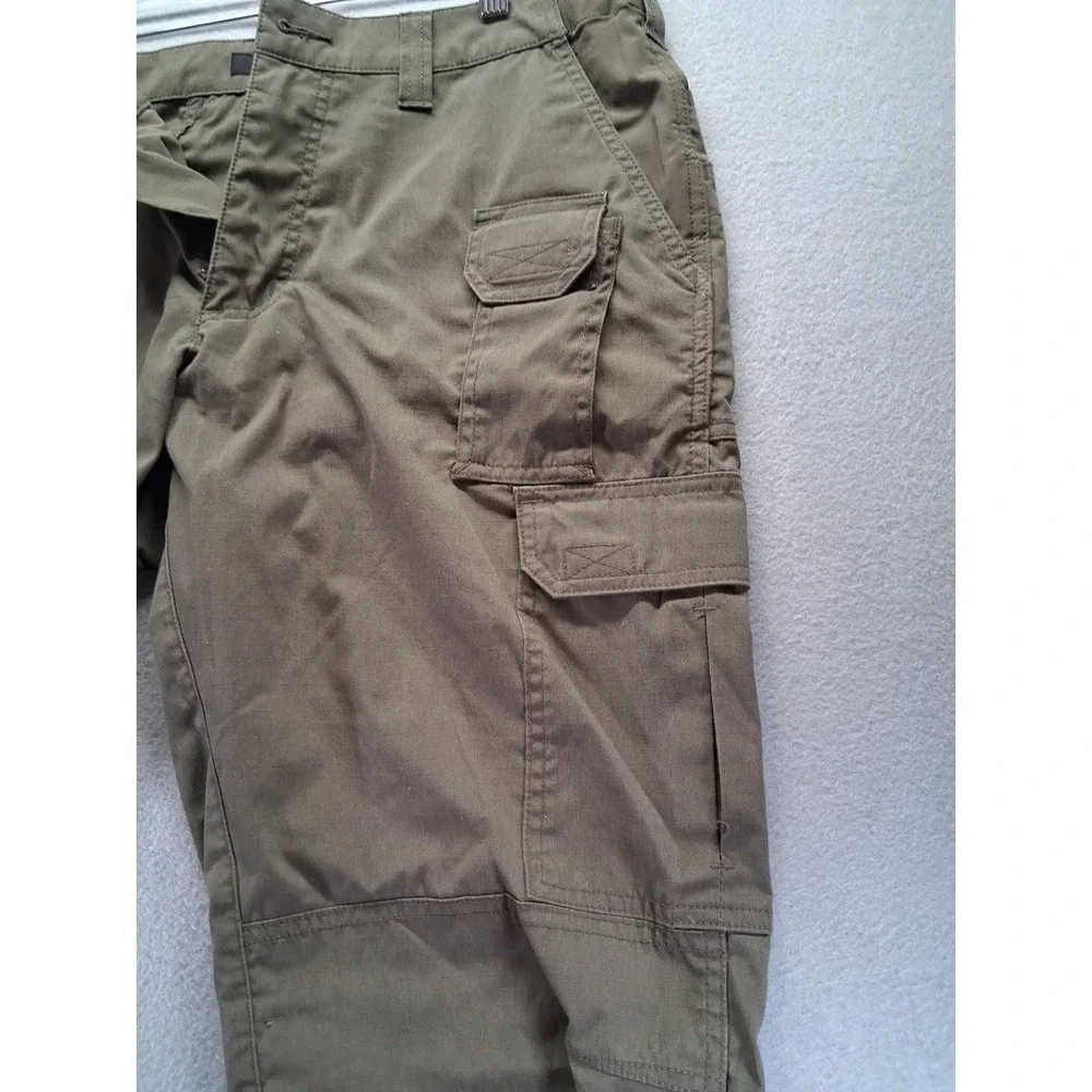 5.11 Tactical Pants Men's 36x34‎ Double Knee Cargo Elastic Waist Green - Picture 7 of 13